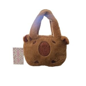 Capybara Kawaii Girls Handbag Ladies Fashion Gift Plush Purse Bag Adjust. strap